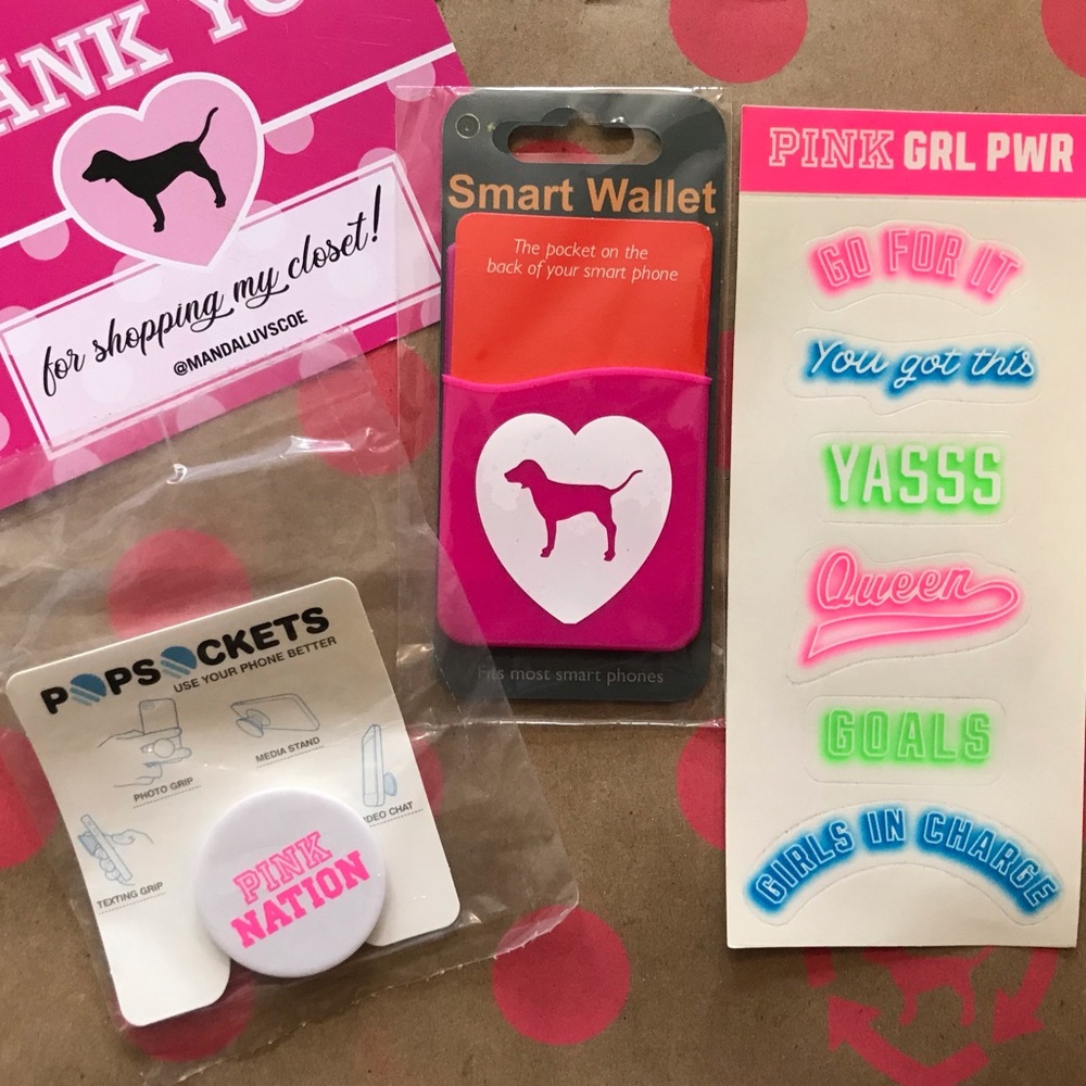 💗VS PINK PINK NATION POP SOCKET & PHONE WALLET